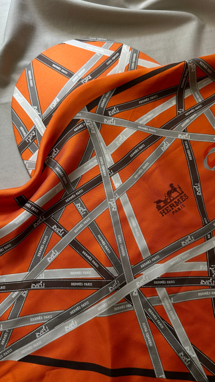 HERMÈS Visor Orange Silk