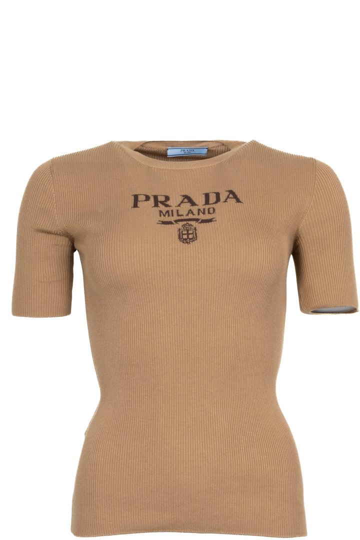 Chemise Prada Logo Camel