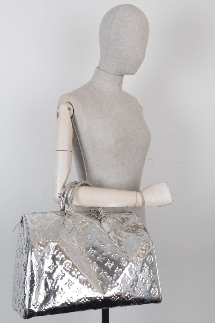 LOUIS VUITTON Speedy 35 Miroir Argent