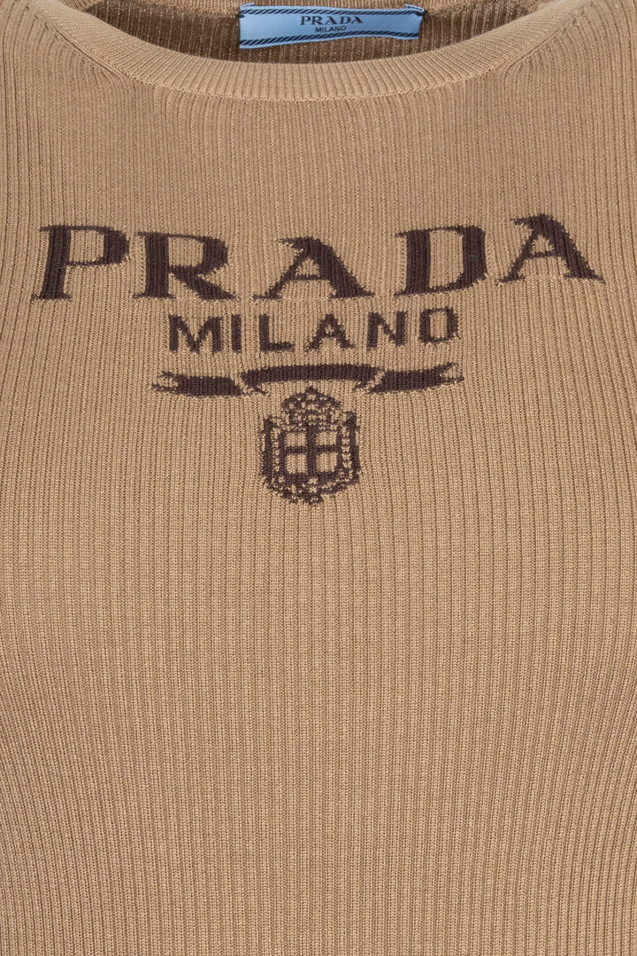 Chemise Prada Logo Camel