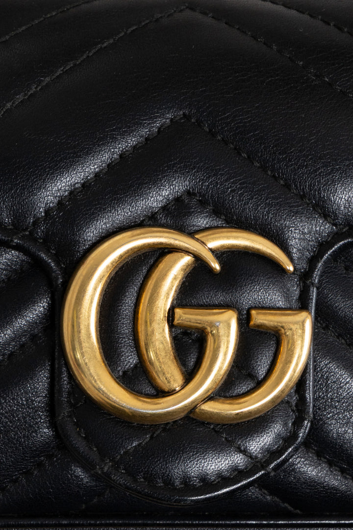 Sac bandoulière mini GUCCI GG Marmont noir