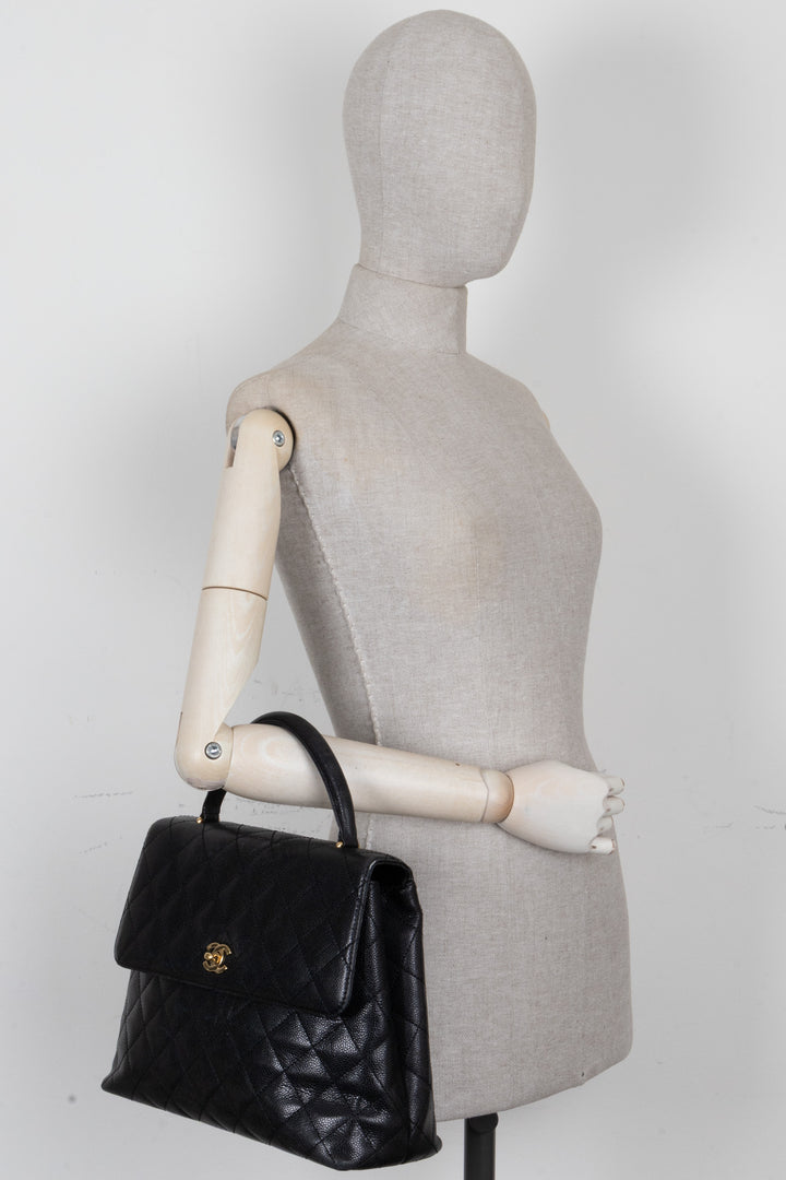 CHANEL CC Top Handle Caviar Noir