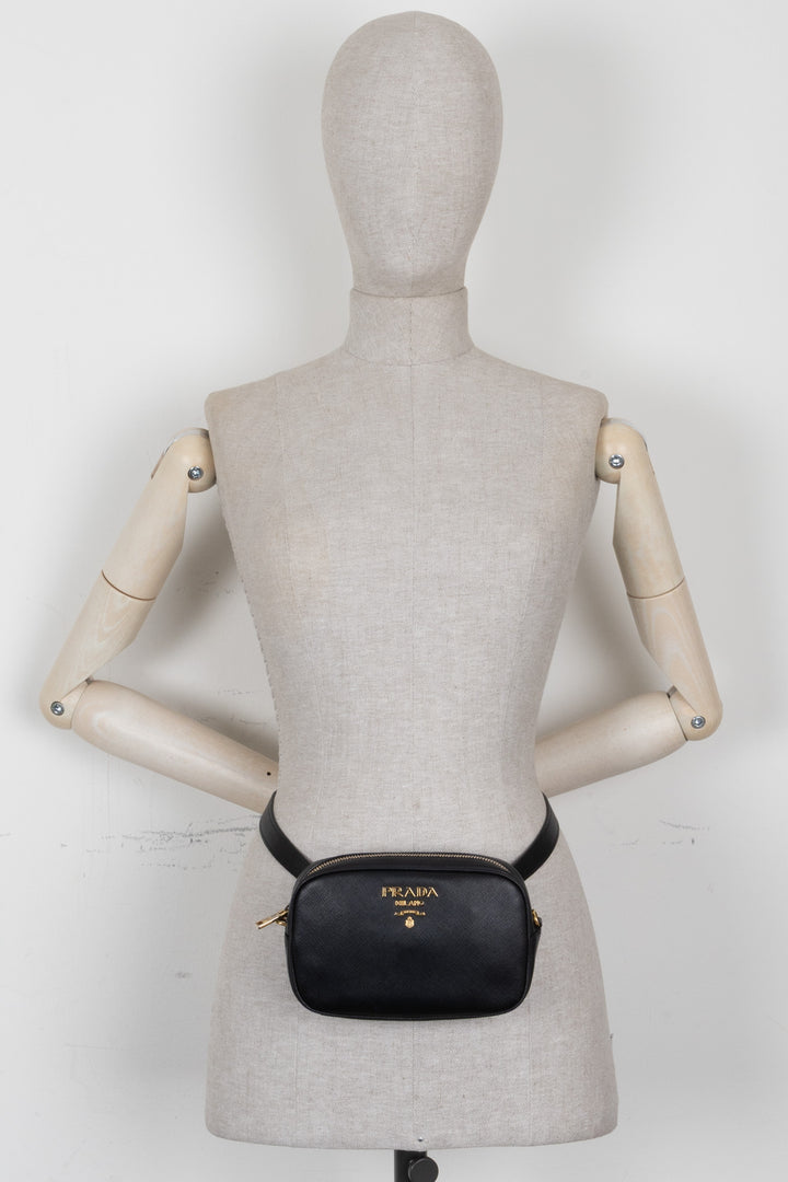 PRADA Belt Bag Saffiano Black