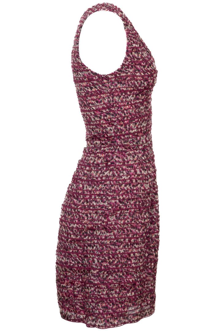 Robe plissée col en V en soie violette CHRISTIAN DIOR