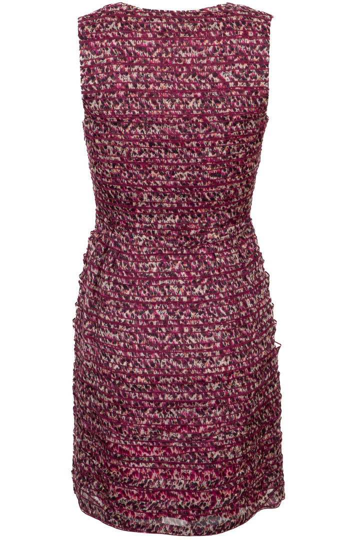Robe plissée col en V en soie violette CHRISTIAN DIOR