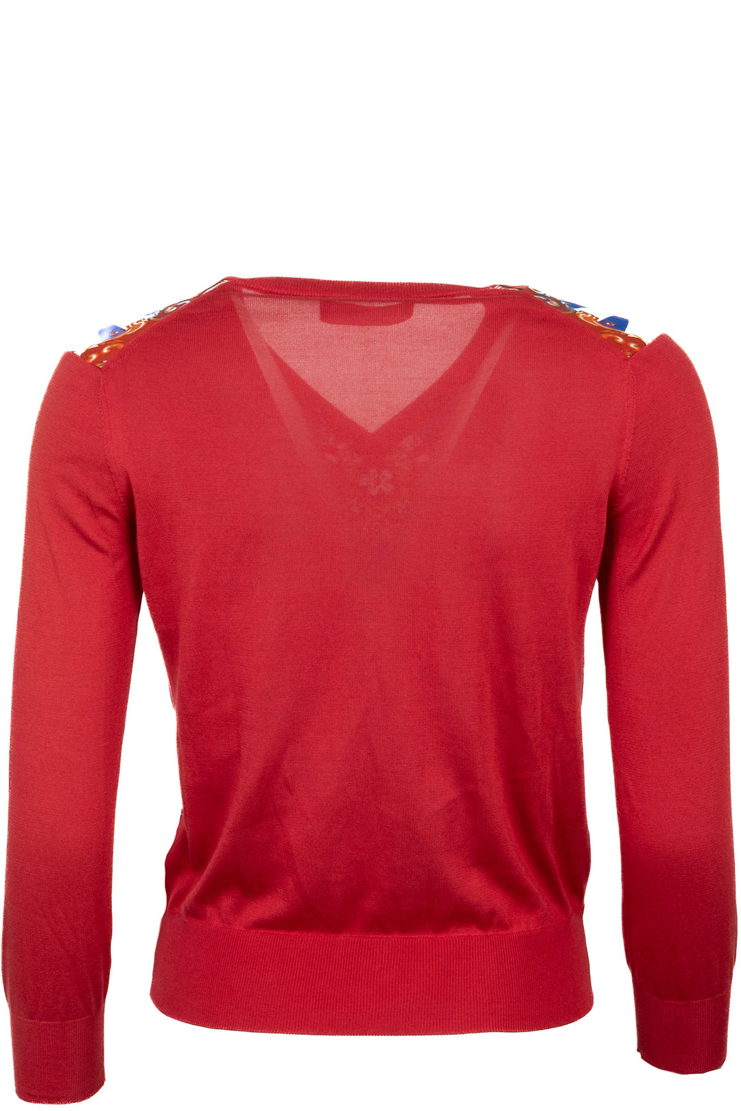 DOLCE & GABBANA Pull imprimé Carretto Siciliano Soie Rouge