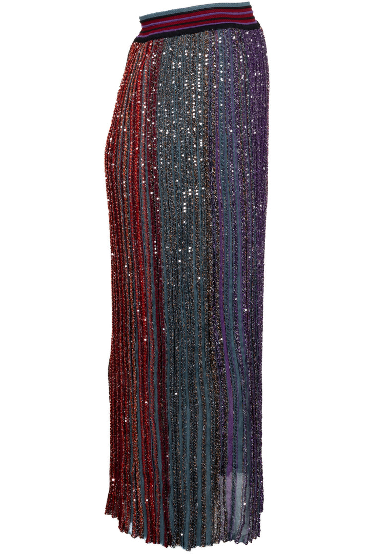 MISSONI Lurex Pleated Midi Skirt Purple