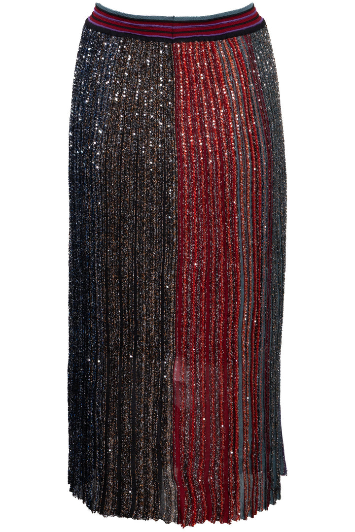 MISSONI Lurex Pleated Midi Skirt Purple