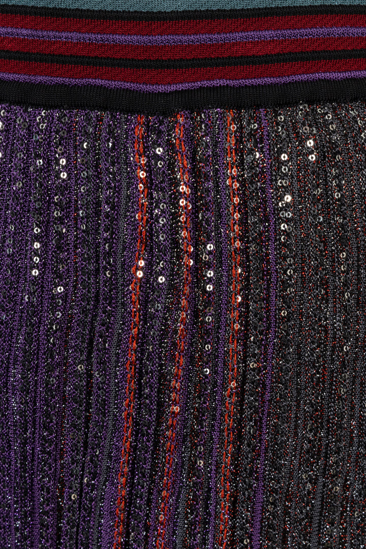 MISSONI Lurex Pleated Midi Skirt Purple