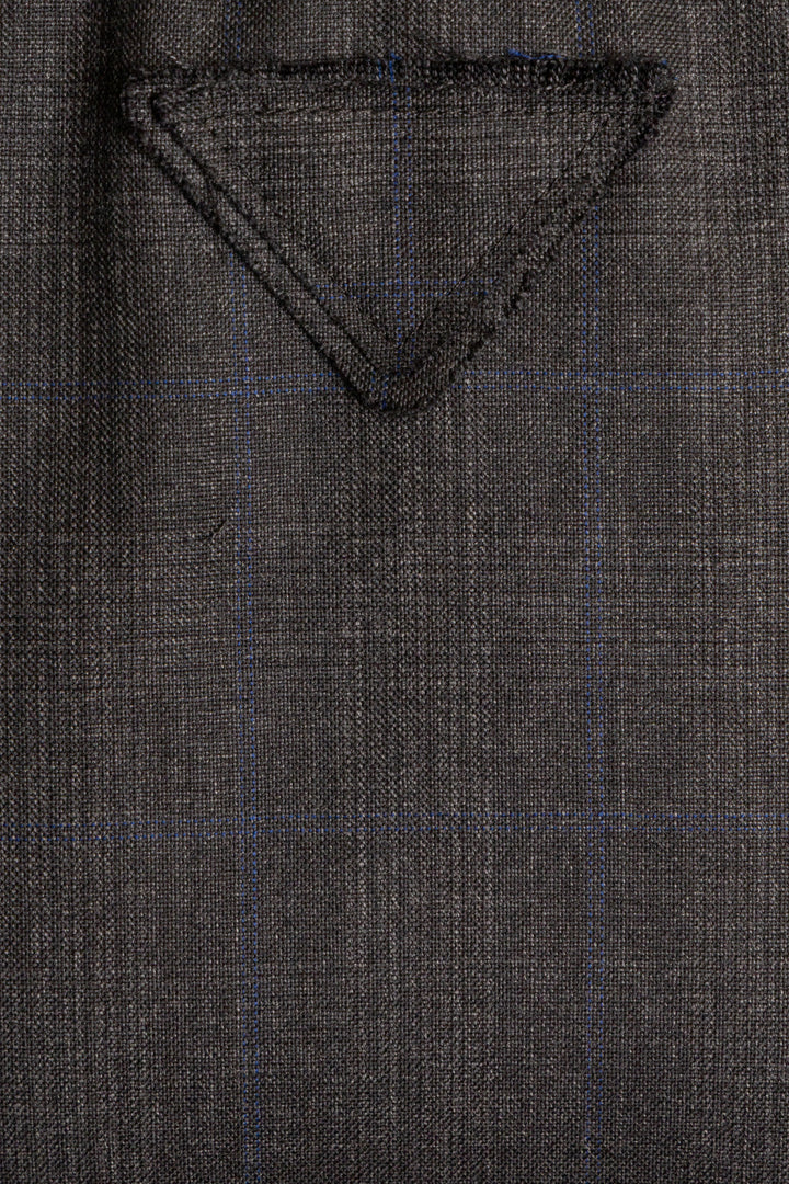 PRADA Plaid Skirt Wool Grey