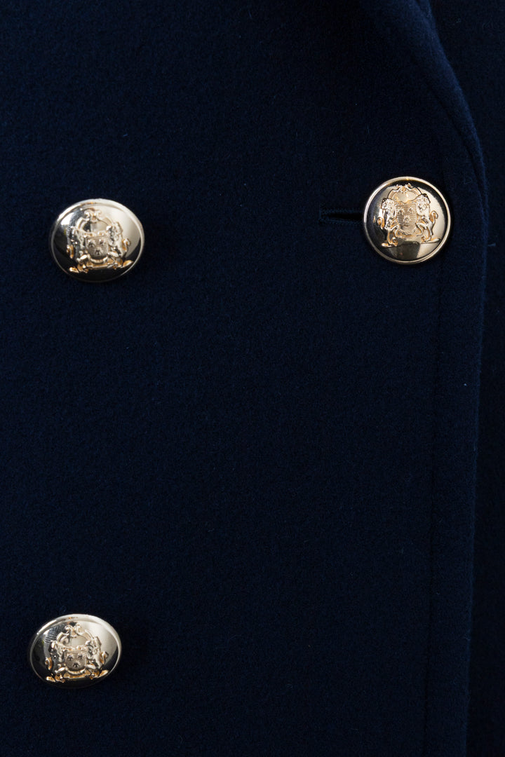 CELINE Double Breasted Peacoat Wool Navy