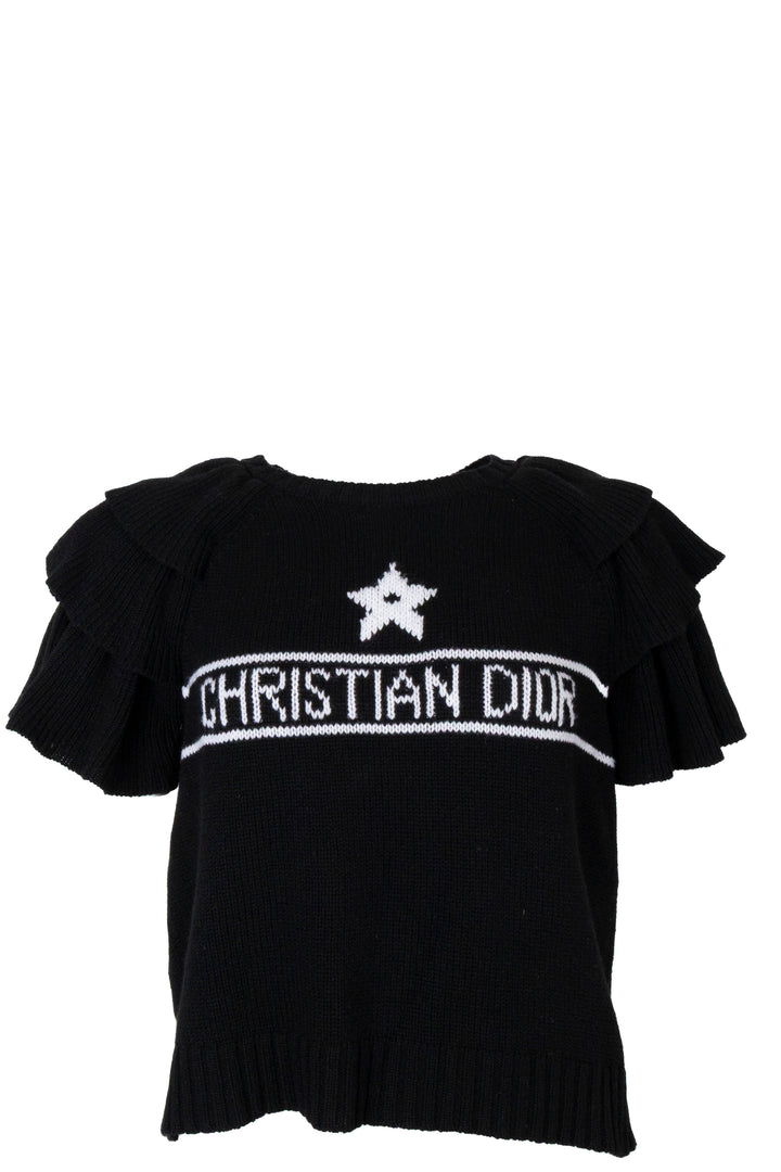 CHRISTIAN DIOR Ruched Logo Knit Cashmere Black