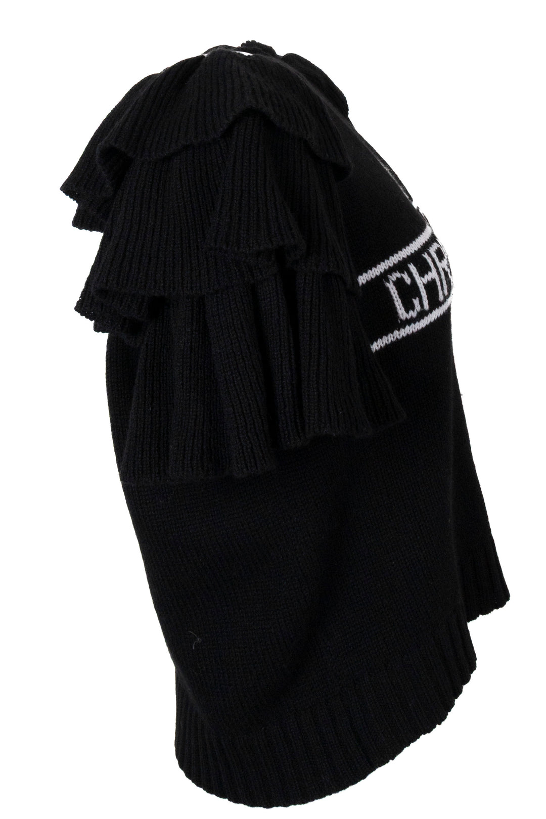 CHRISTIAN DIOR Ruched Logo Knit Cashmere Black