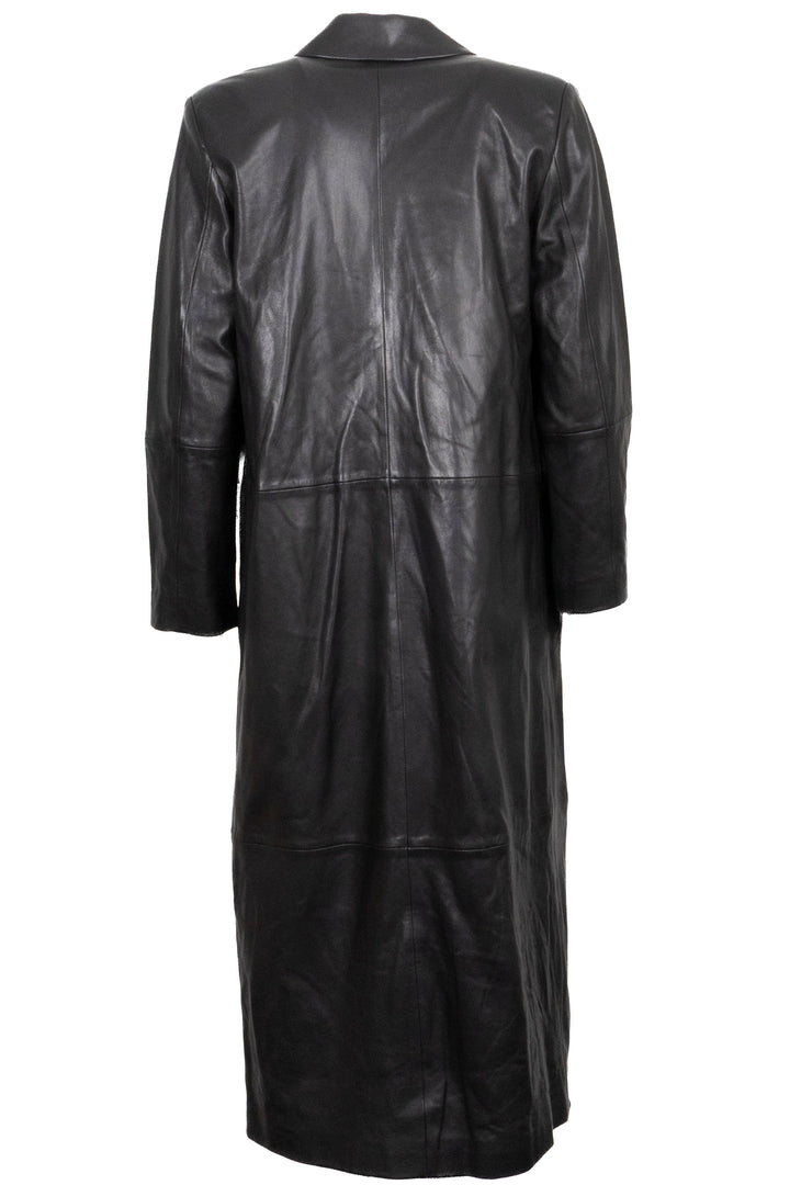 NOUR HAMMOUR Claude Coat Leather Black
