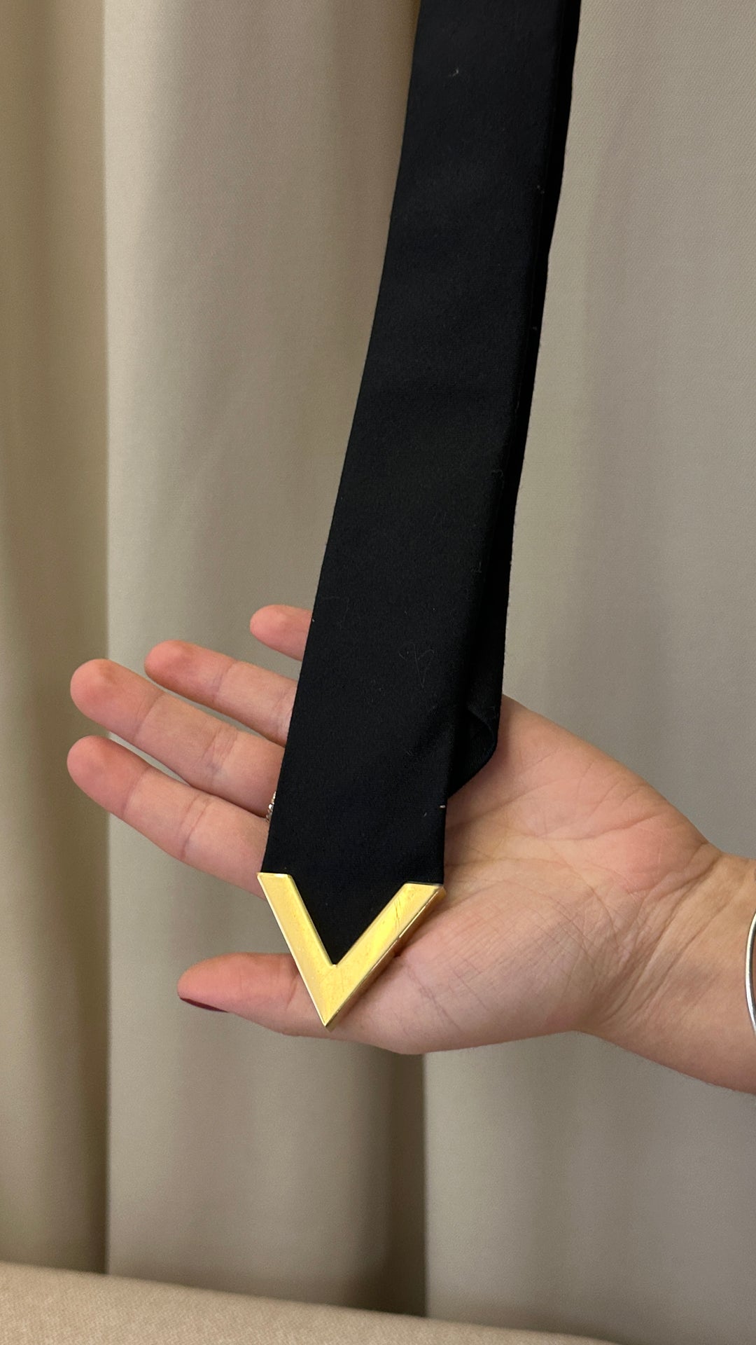 VALENTINO V Logo Tie Black