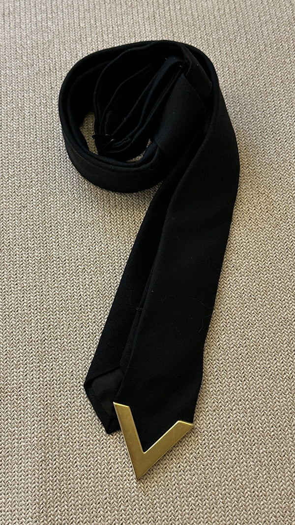 VALENTINO V Logo Tie Black