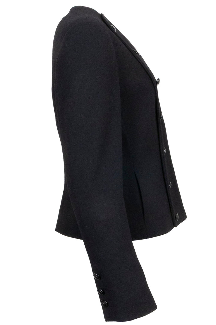 CHANEL 2003 Camellia Button Jacket Black