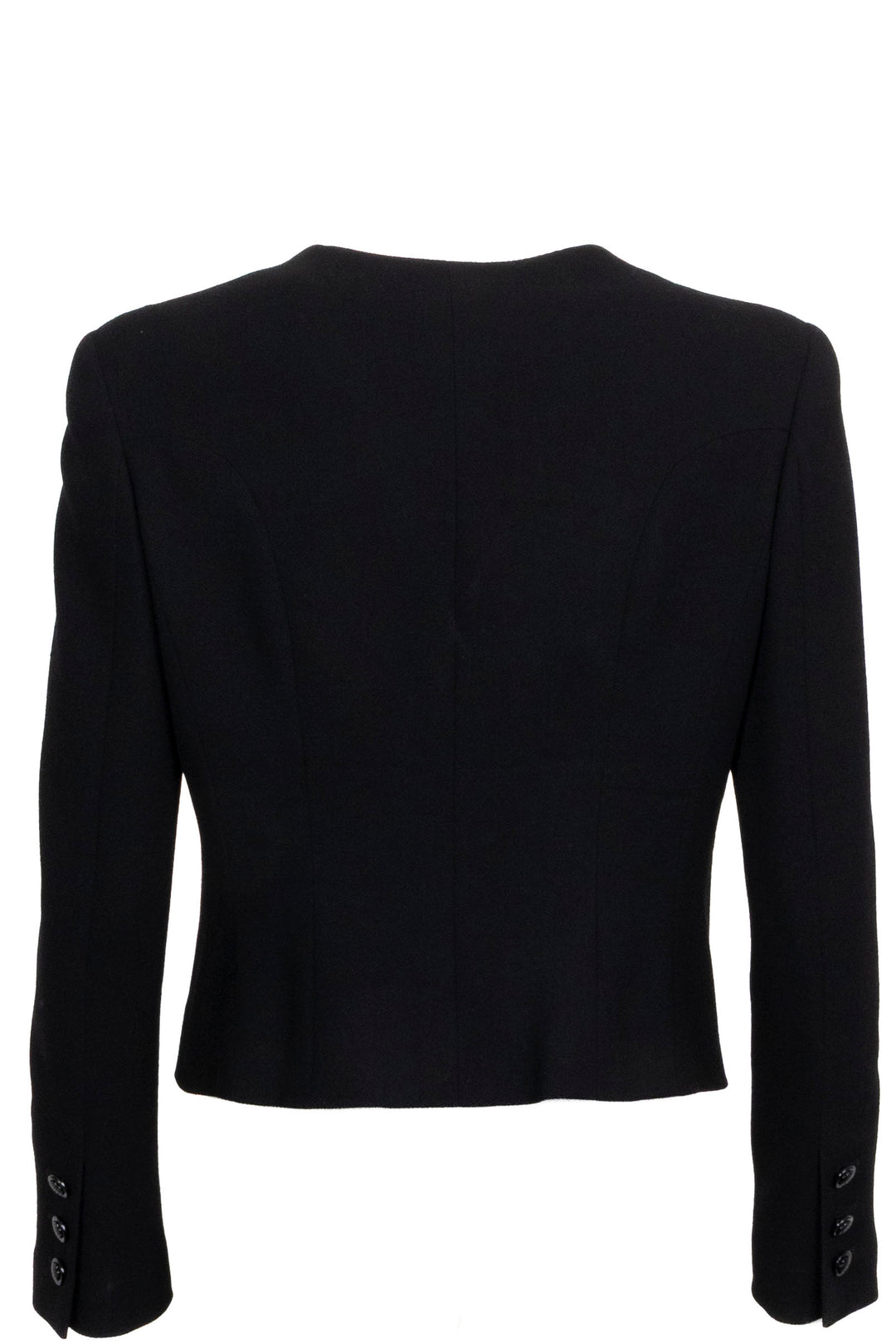 CHANEL 2003 Camellia Button Jacket Black