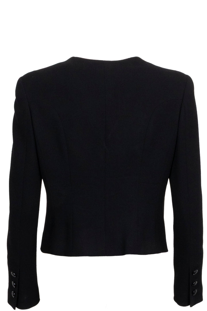 CHANEL 2003 Camellia Button Jacket Black