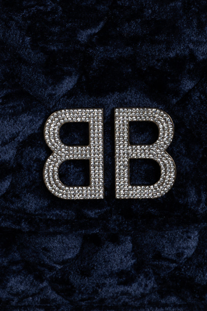 BALENCIAGA Crystal BB WOC Velvet Blue