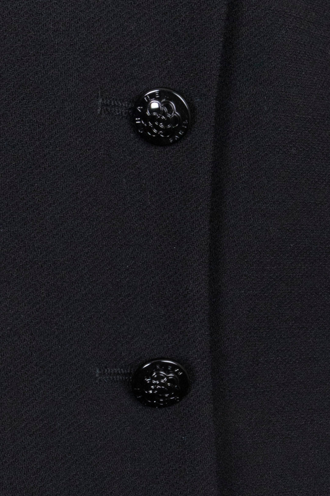 CHANEL 2003 Camellia Button Jacket Black