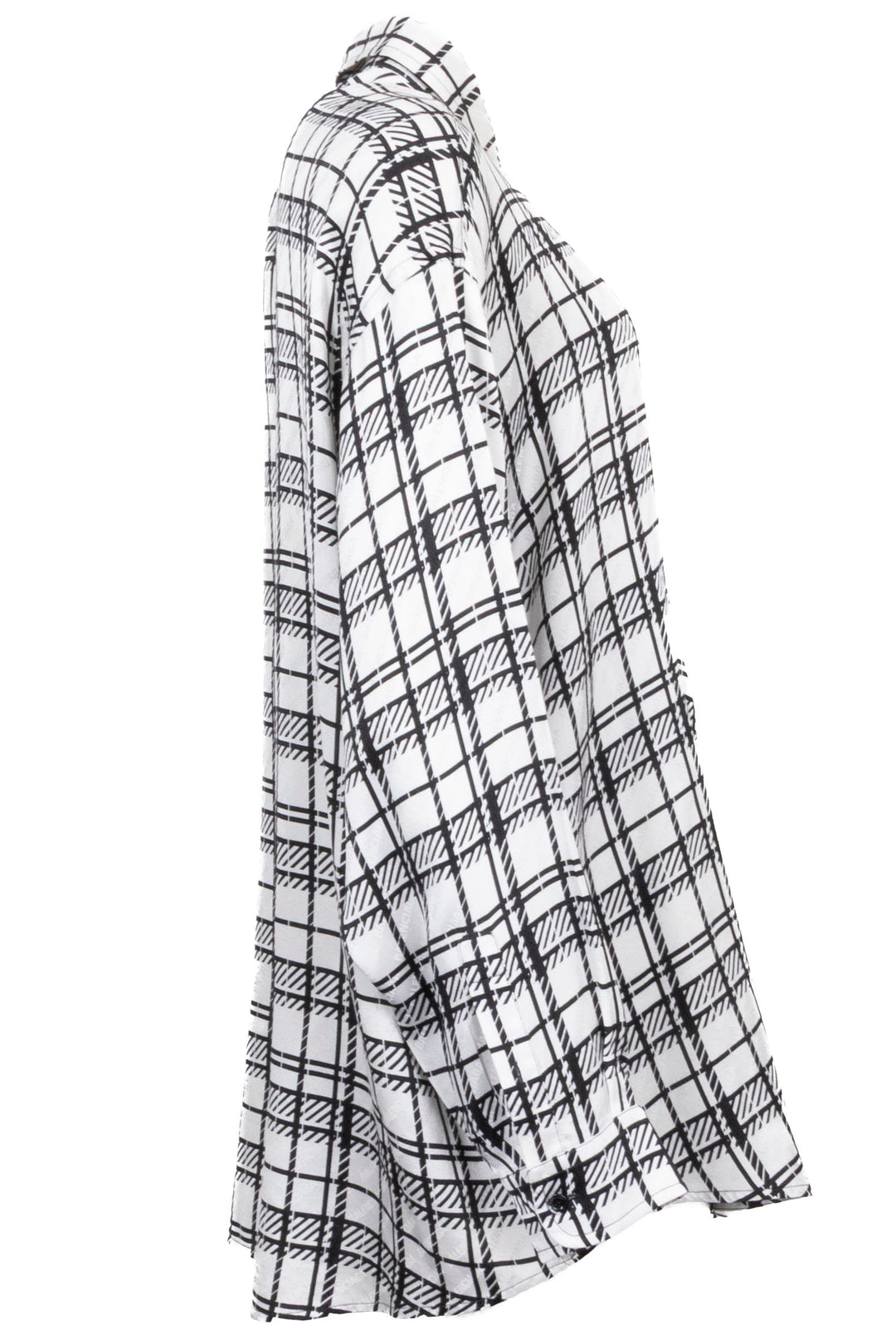 BALENCIAGA Logo Shirt Silk Black White