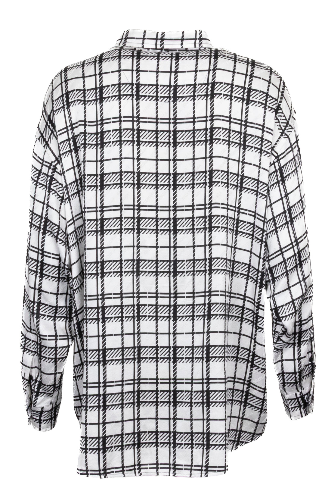 BALENCIAGA Logo Shirt Silk Black White