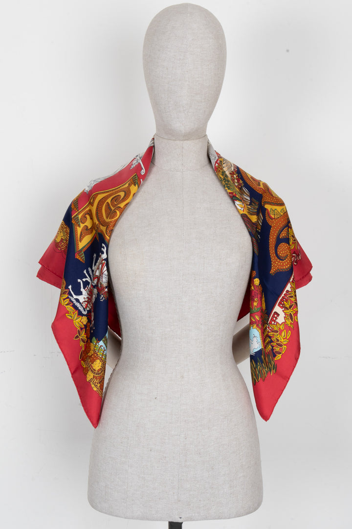 HERMÈS Le Paradis du Roy Carré 90 Silk Multicolor