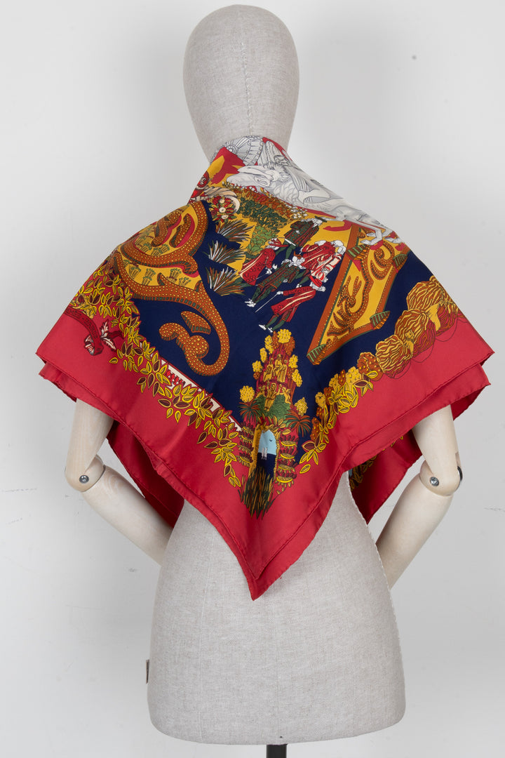 HERMÈS Le Paradis du Roy Carré 90 Silk Multicolor