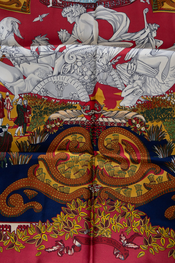 HERMÈS Le Paradis du Roy Carré 90 Silk Multicolor