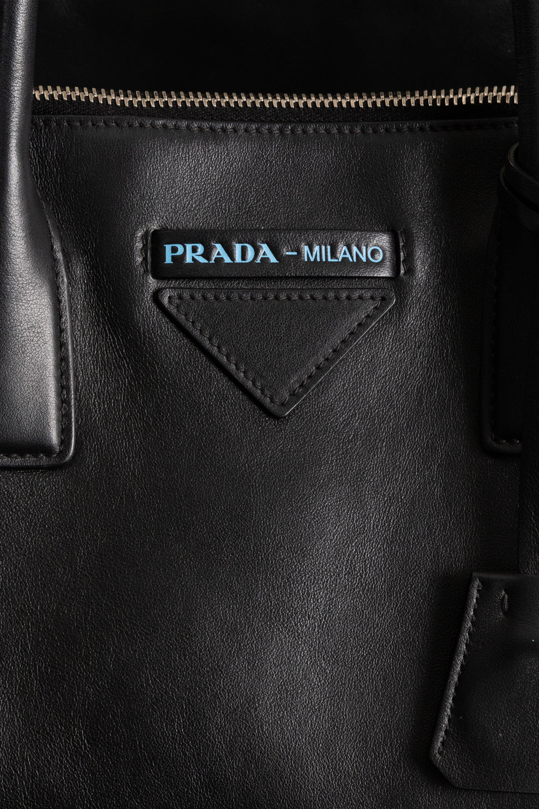 PRADA Concept Double Zip Tote Bag Leather Black
