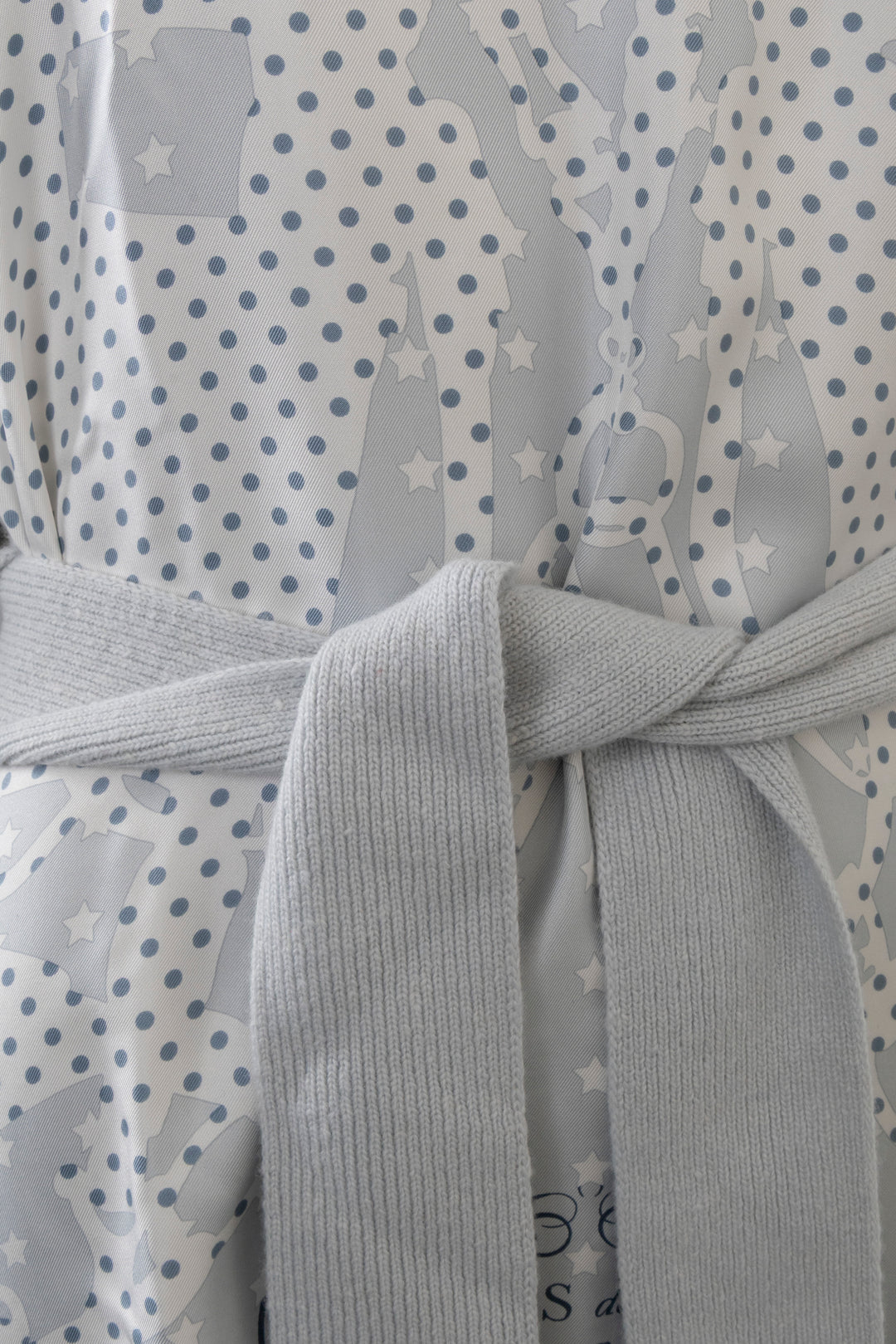 HERMÈS Brides de Gala Belted Twillaine Knit Dress Blanc Froid
