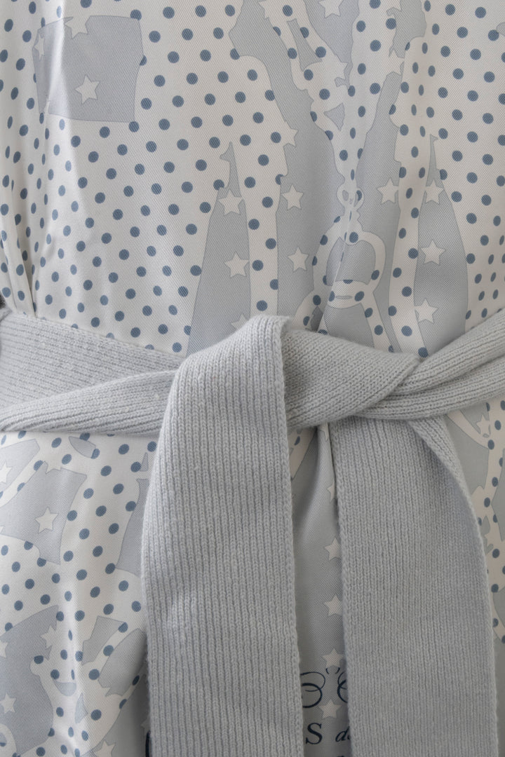 HERMÈS Brides de Gala Belted Twillaine Knit Dress Blanc Froid