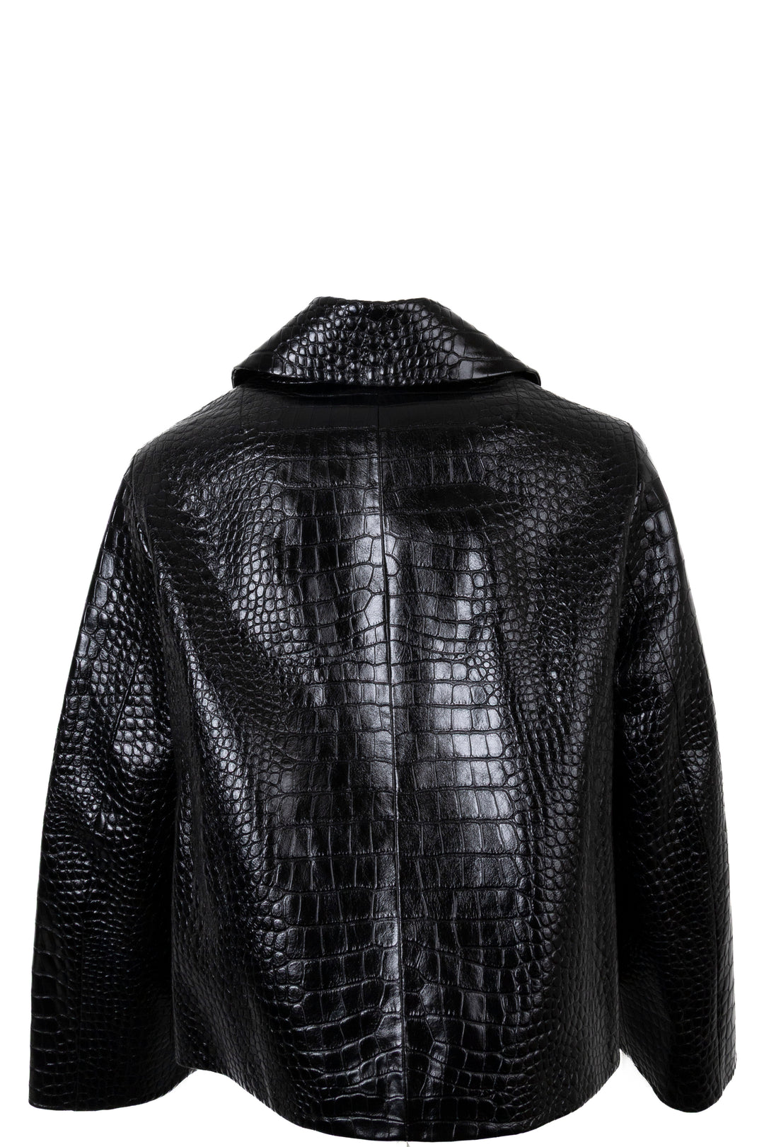MIUMIU 2018 Croc Embossed Leather Jacket