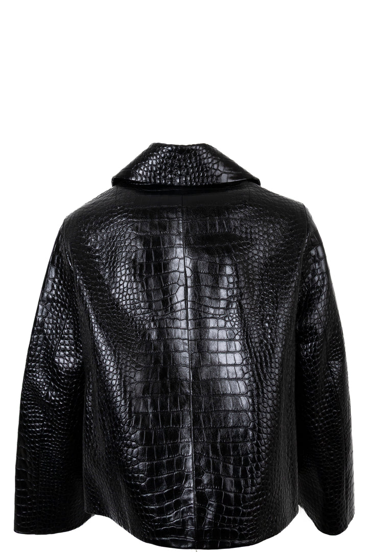 MIUMIU 2018 Croc Embossed Leather Jacket