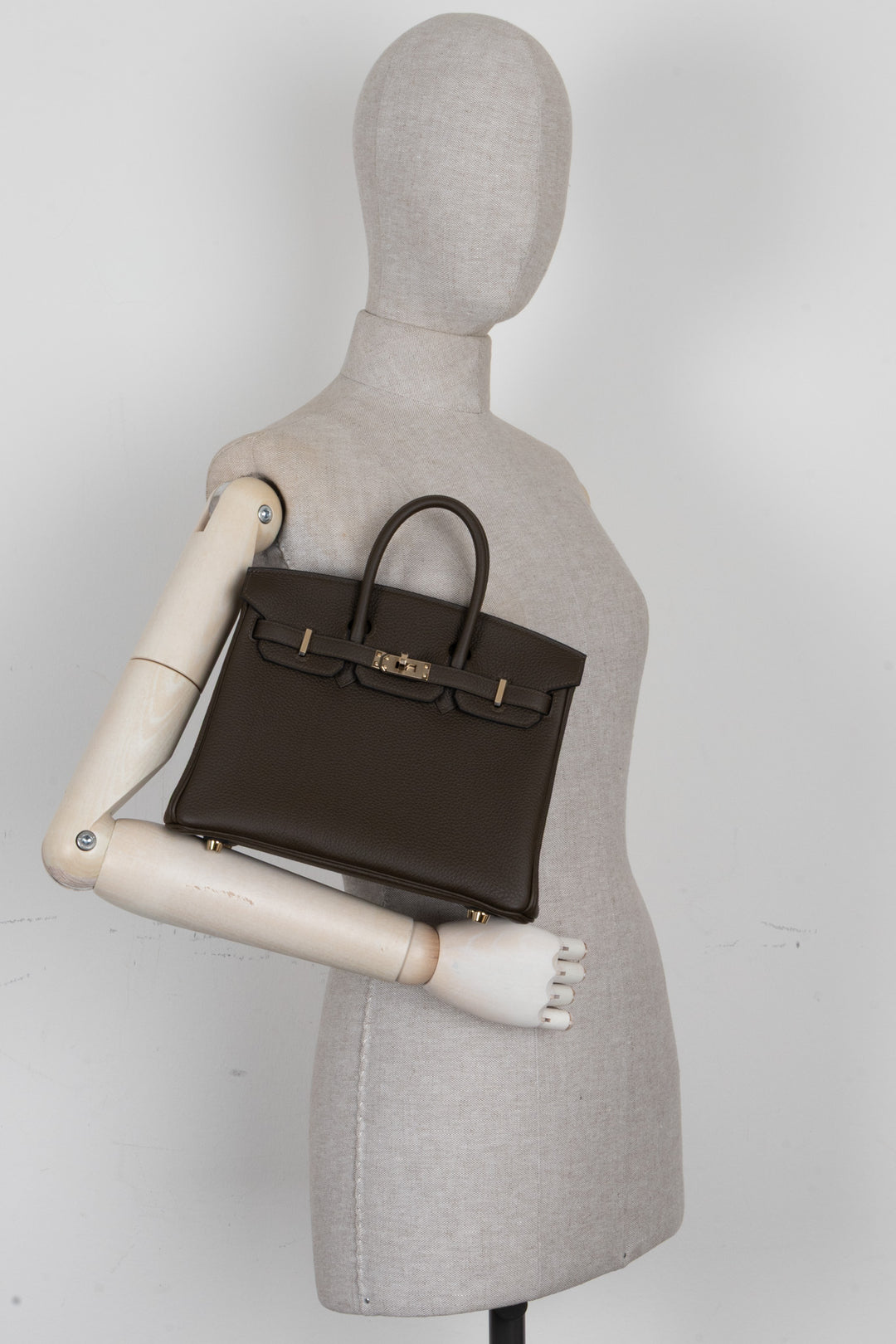 HERMÈS Birkin 25 Retourne Togo Loden Green PBHW