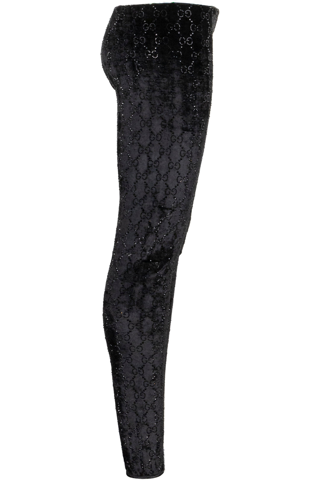 GUCCI Crystal Pants Velours Noir