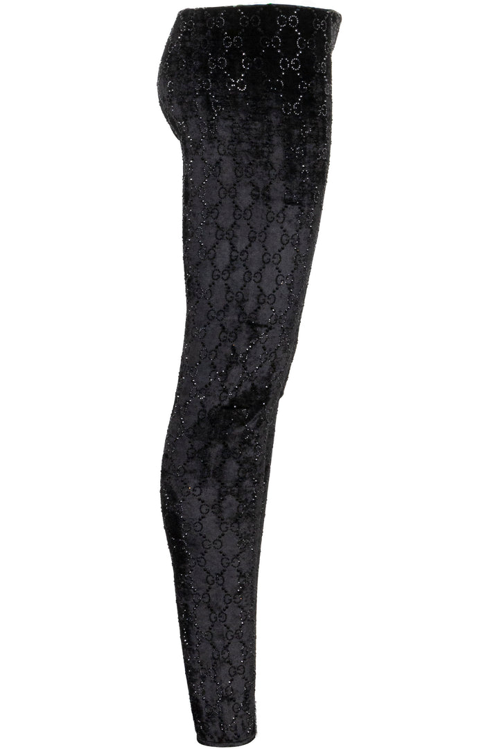 GUCCI Crystal Pants Velours Noir
