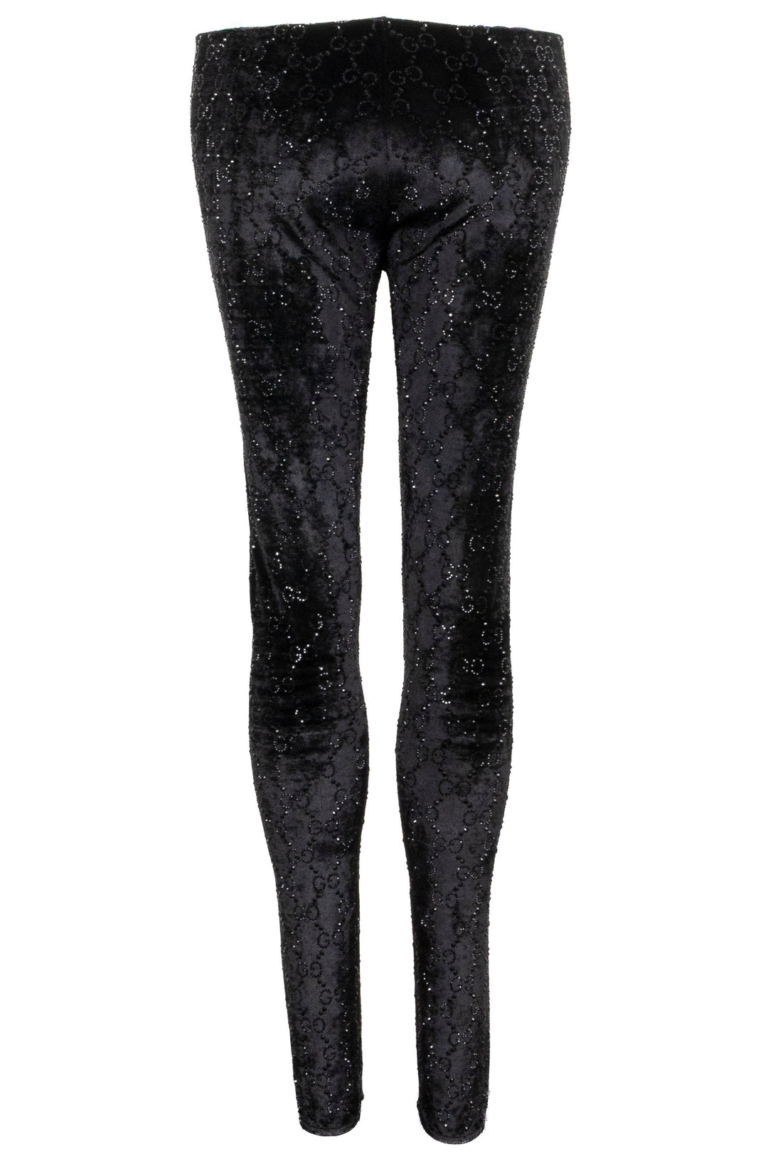 GUCCI Crystal Pants Velours Noir