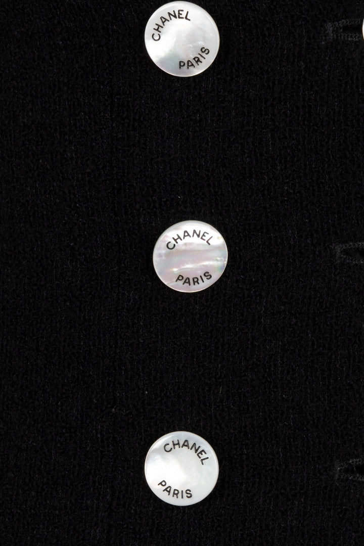 CHANEL 1997 Double Breasted Jacket Black Wool Black