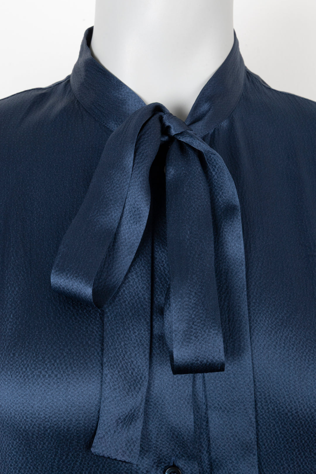CHRISTIAN DIOR Pussy Bow Shirt Silk Petrol