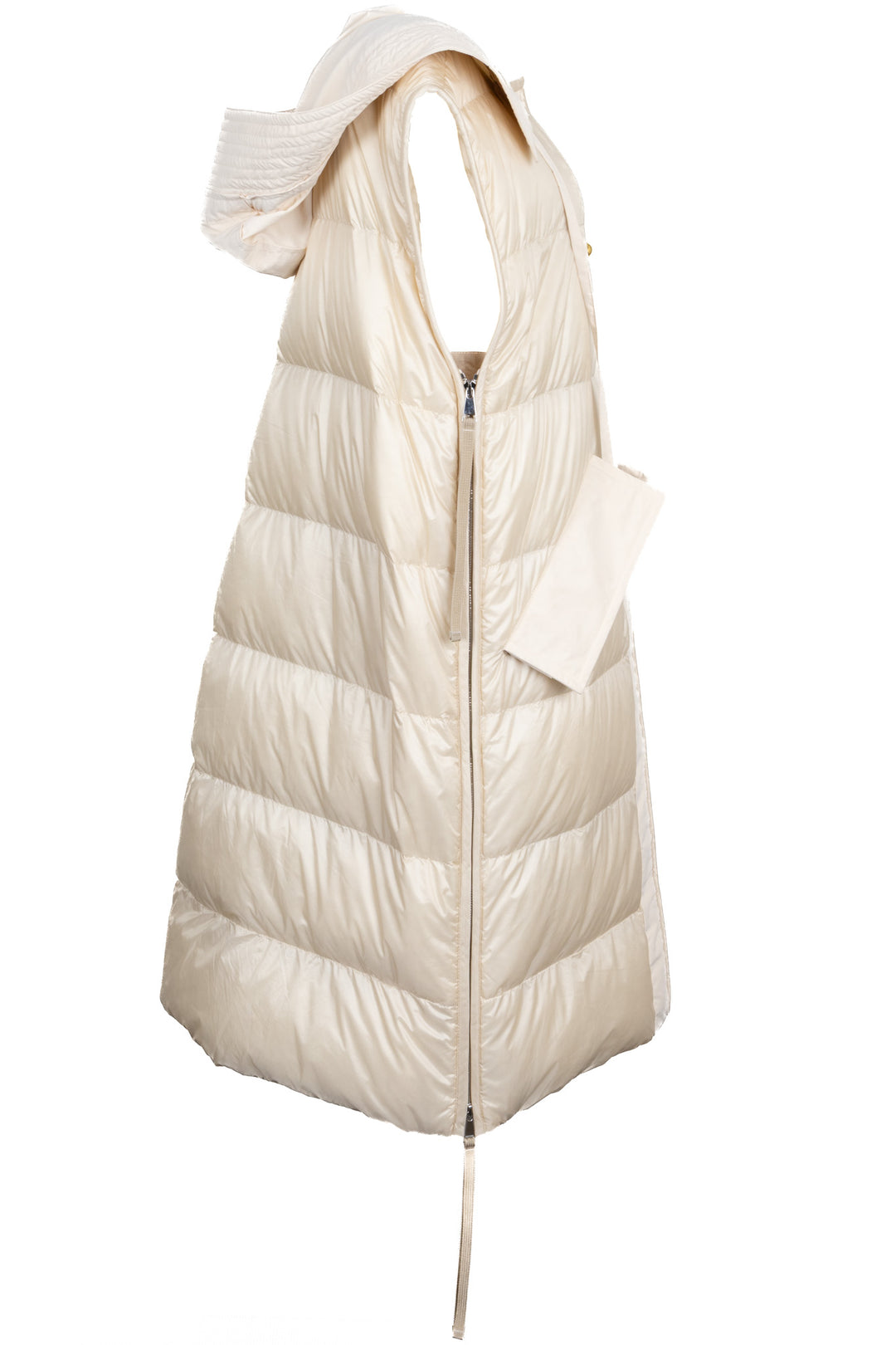MONCLER Genius Camellias Hooded Down Vest Ivory