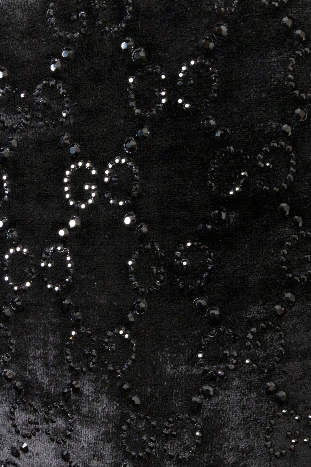 GUCCI Crystal Pants Velours Noir