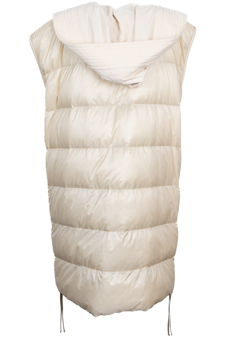 MONCLER Genius Camellias Hooded Down Vest Ivory