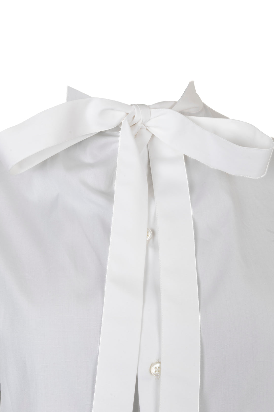 CHRISTIAN DIOR Pussy Bow Shirt Cotton White