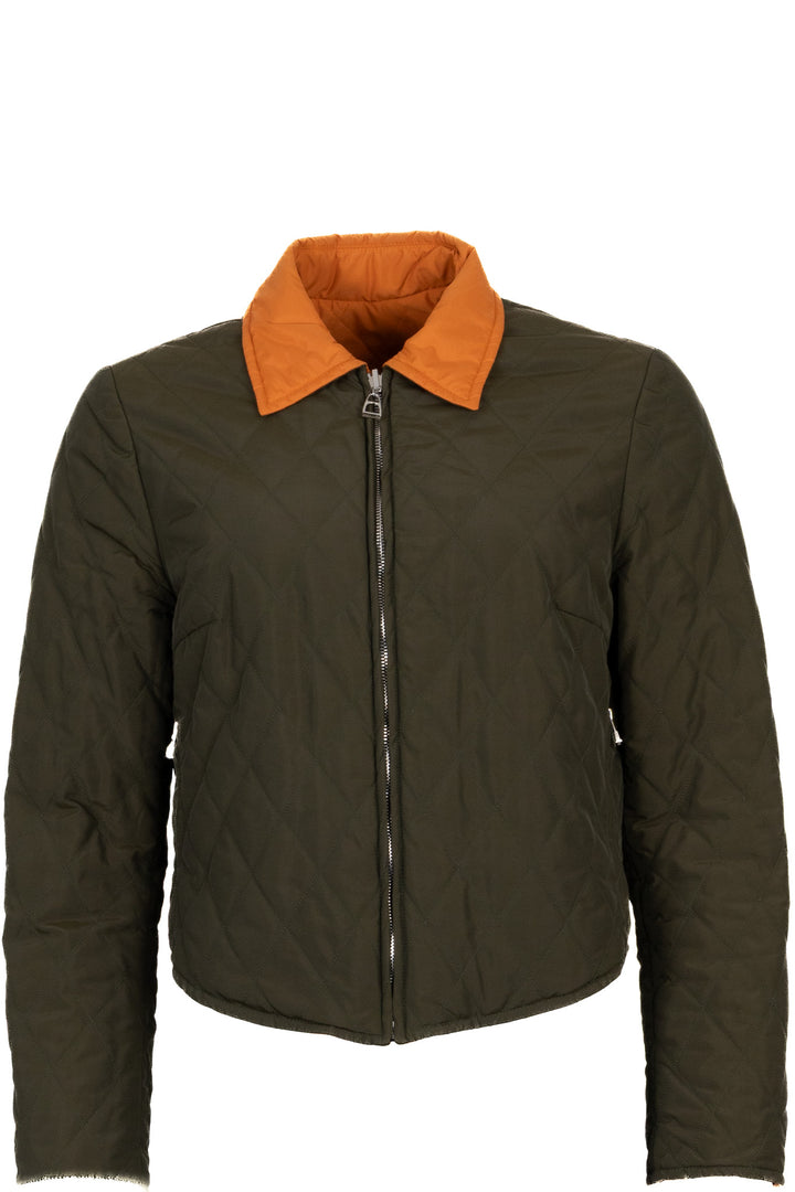 HERMÈS Veste matelassée réversible orange olive