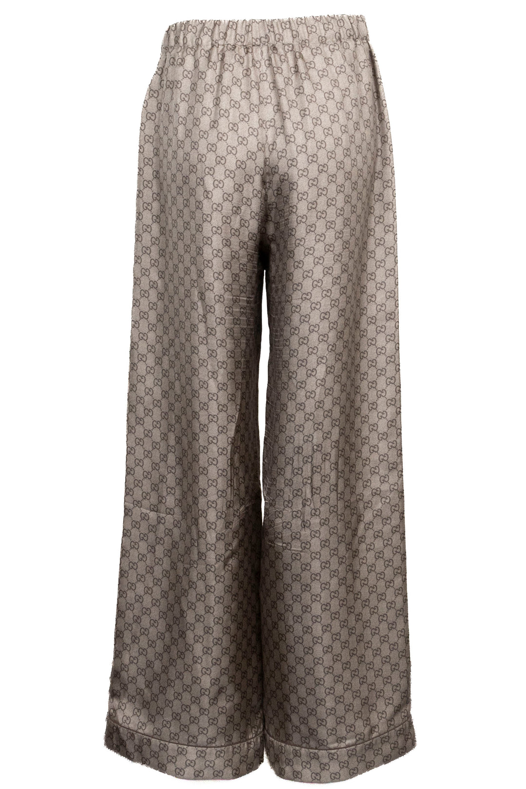 GUCCI GG Print Pants Silk Brown