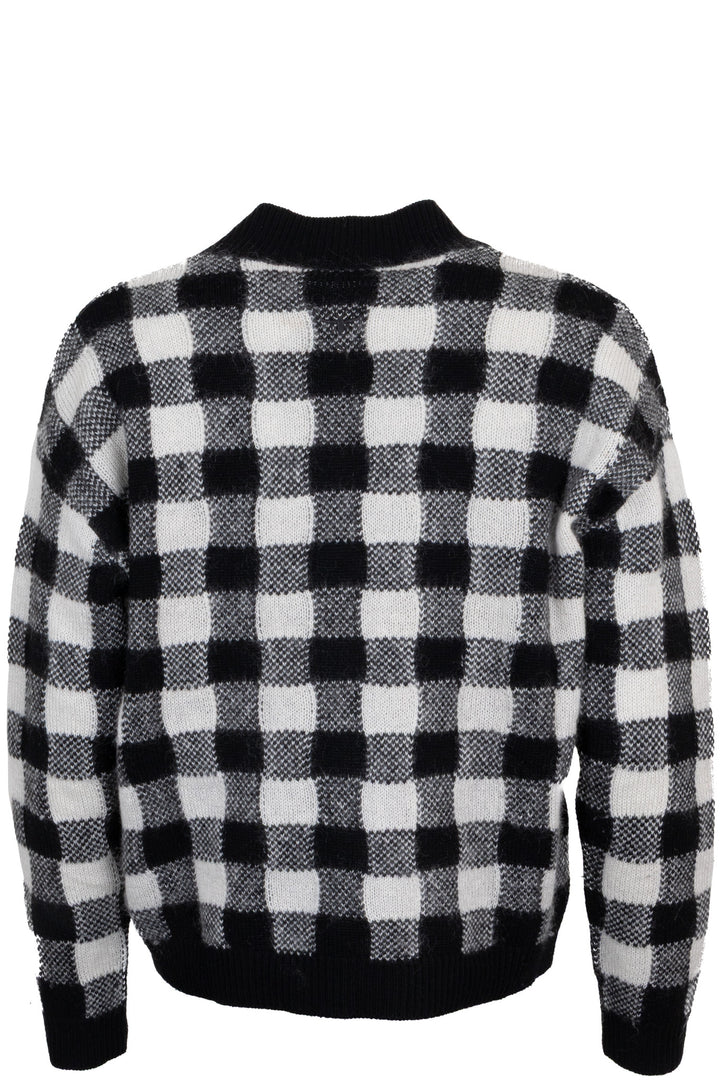 CHRISTIAN DIOR Oversized Check Print Sweater Cashmere Mohair Cashmere Black