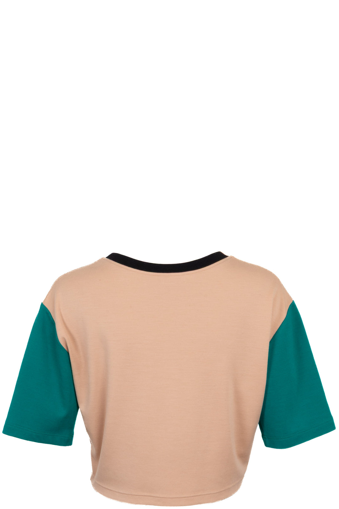 CHANEL Top à Manches Courtes en Laine Nude à Sequins CC