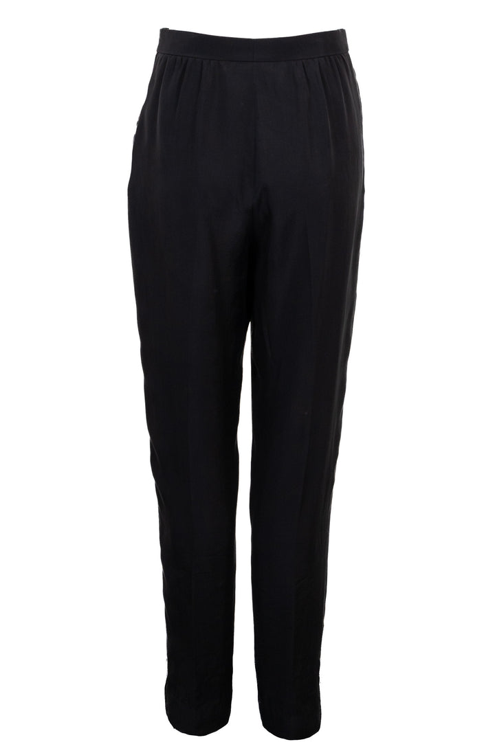 SAINT LAURENT 2025 Pleated Pants Silk Black